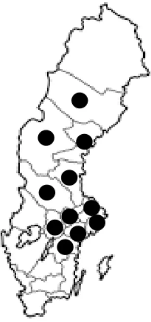 Figure 2: Places that Holmen Skog AB is active in 
