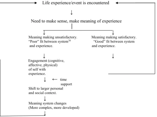 Figure 2 – the original model of the meaning making and learning process (Merriam &amp; Heuer, 1996)