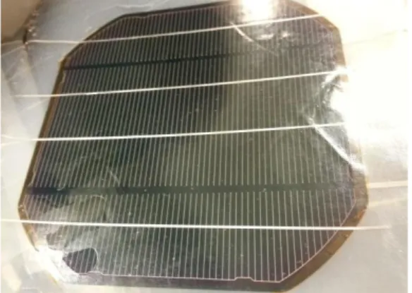 Tabell 6: Resultat från mätningarna av enbart 1 mm BiSn ribbon på nya solcellen 