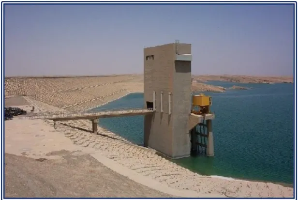 Figure 9: Adhaim Dam general view for the dam body intake structure  (MoWR n.d.). 