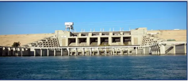 Figure 16: Concrete Section of Haditha Dam, view from the downstream  (MoWR n.d.). 