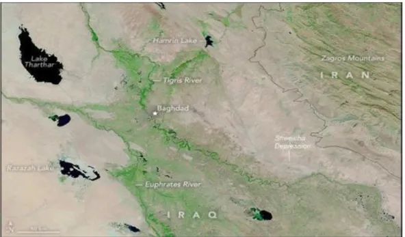 Figure 6: Upper part of Mesopotamia on 12 October 2015(NASA, 2020).  