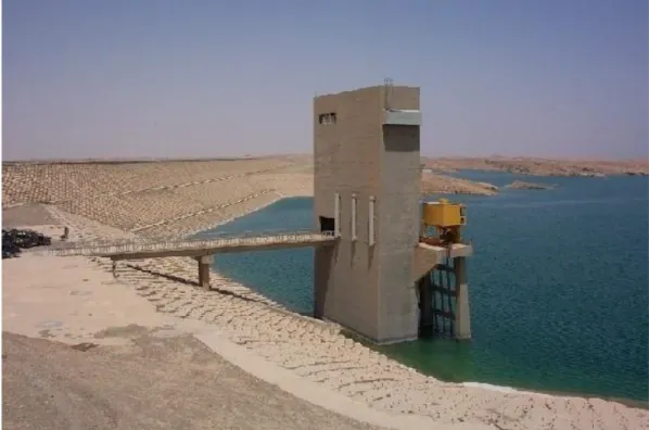 Figure 9: Adhaim Dam general view for the dam body intake structure. 