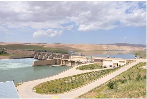 Figure 2: General view of the Regulation Dam, Mosul Dam project. 