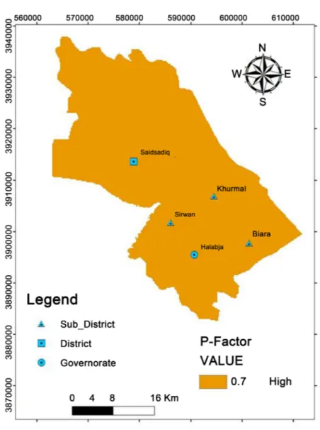 Figure 7. P-factor map for HSB. 