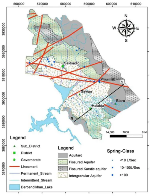 Figure 3. Hydrogeological map of study basin. 