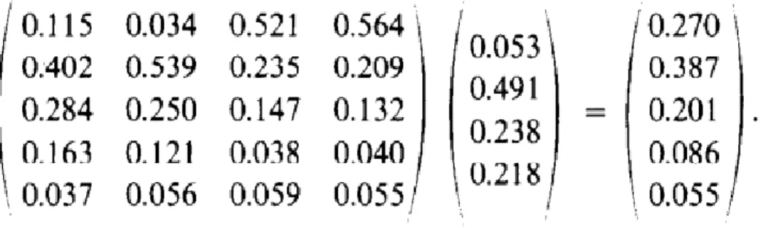 Figur 3: Ett exempel hur matrisen kan se ut (Saaty 1987) 