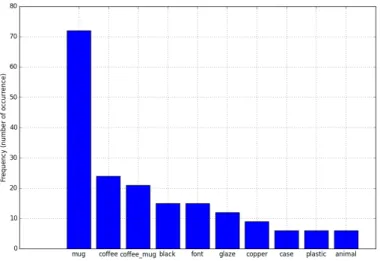 Figure 3.2: Histogram of top ten names extracted from the retrieved text resulted by reverse image search with Mug images.