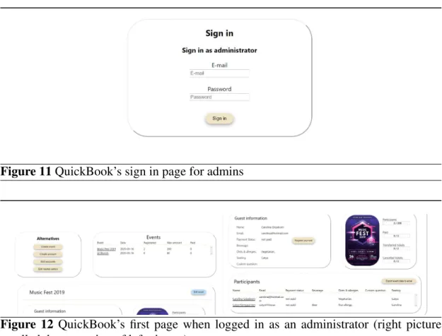 Figure 11 QuickBook’s sign in page for admins