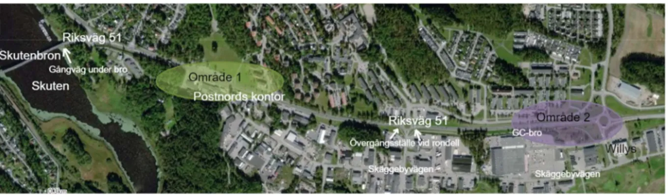 Figure 1: Explanatory picture of the affected area (Finspångs kommun 2020). 