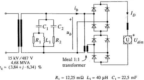 Figure 2.9: A diagram illustrating the modeling of the Rc-locomotive as a circuit. This figure originates from [97]