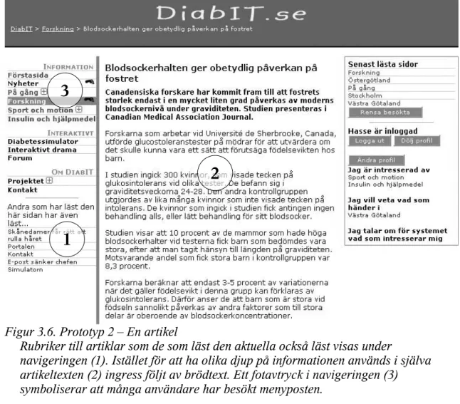 Figur 3.6. Prototyp 2 – En artikel