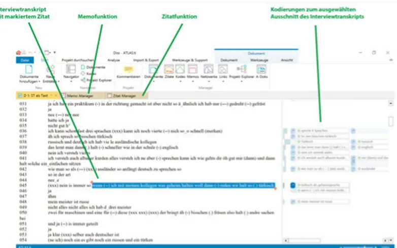 Abbildung 4: ATLAS.ti-Screenshot 