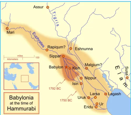 Figure 19: Babylonia at the time of Hammurabi. 