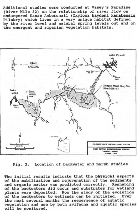 Fig.  2.  Location  of  backwater  and  marsh  studies 