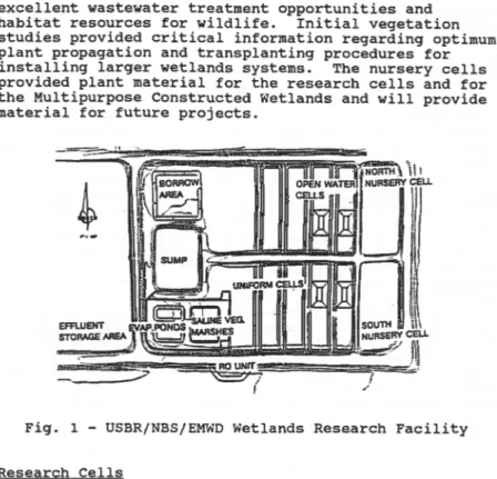 Fig.  1  - USBR/NBS/EMWD  Wetlands  Research  Facility 