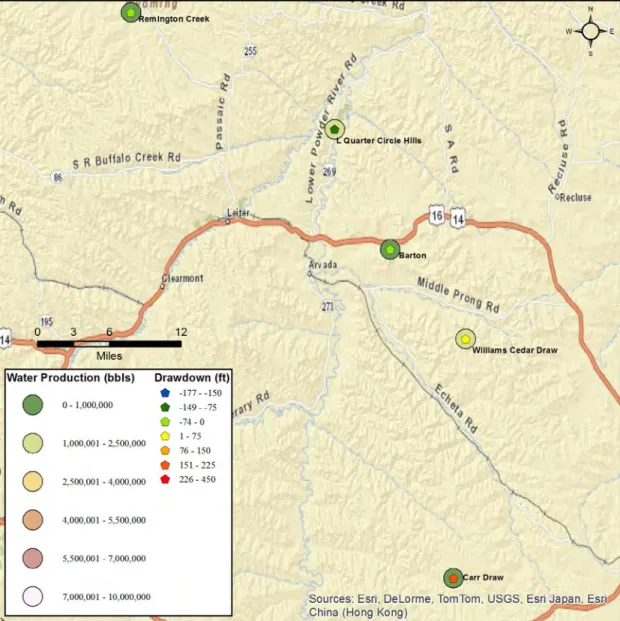 Figure 10. Measured groundwater variation in the Cook coal zone during the 2010-2012 POR