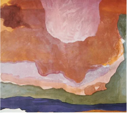 Figure 10:  Helen Frankenthaler, Flood: det., 1967  polymer on canvas, 124″ x 140″ 