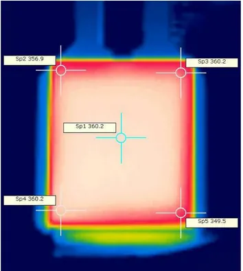 Figure 3-15: IR image of a substrate in the end effector after heating. 