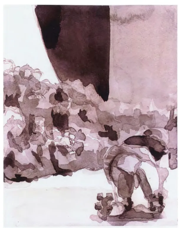 Fig. 8.  Taking a Bow,  2007, ink  on  paper, 9&#34; x 7&#34;. 