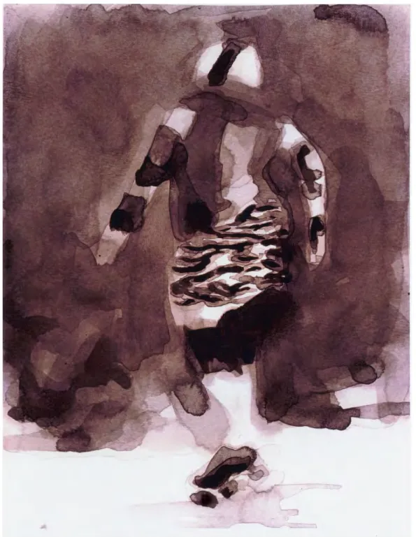 Fig.  12:  Shuffle,  2007,  ink  on paper, 9&#34; x 7&#34; 