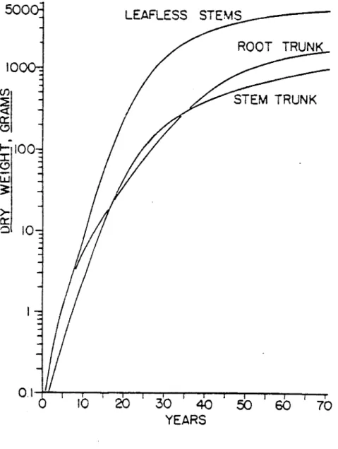 Fig. S. Creosote Bush Growth Rate (from Chew and Chew, 1965)