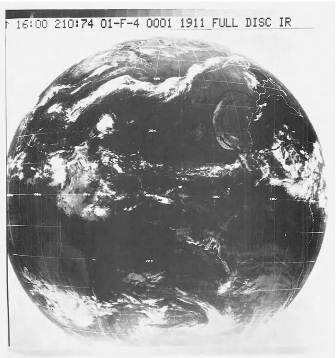 Fig.  3a  Dynamics  of  the  dust  cloud  of  29  July,  1974,  at  1600  GMT,  as  inferred  from  the  IR  SMS-1  images