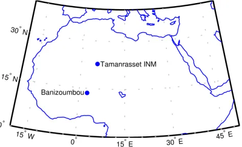 Figure 3.1: Locations of the two AERONET sites used for case study analysis. 