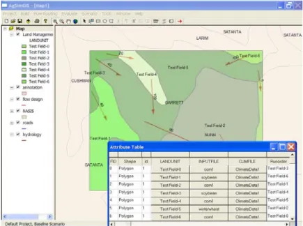 Figure 4.  AgSimGIS Flow Routing screen. 