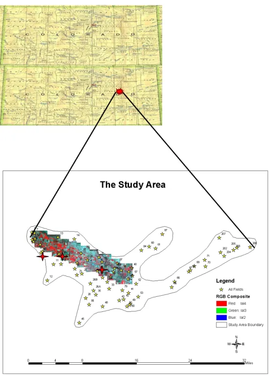 Figure 1. Map of the Lower Arkansas Valley study area. 