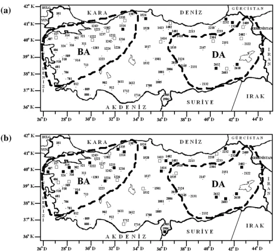 Figure 3. Differences in the means of the simulated and original streamflow data for (a) con- con-dition A, (b) concon-dition B