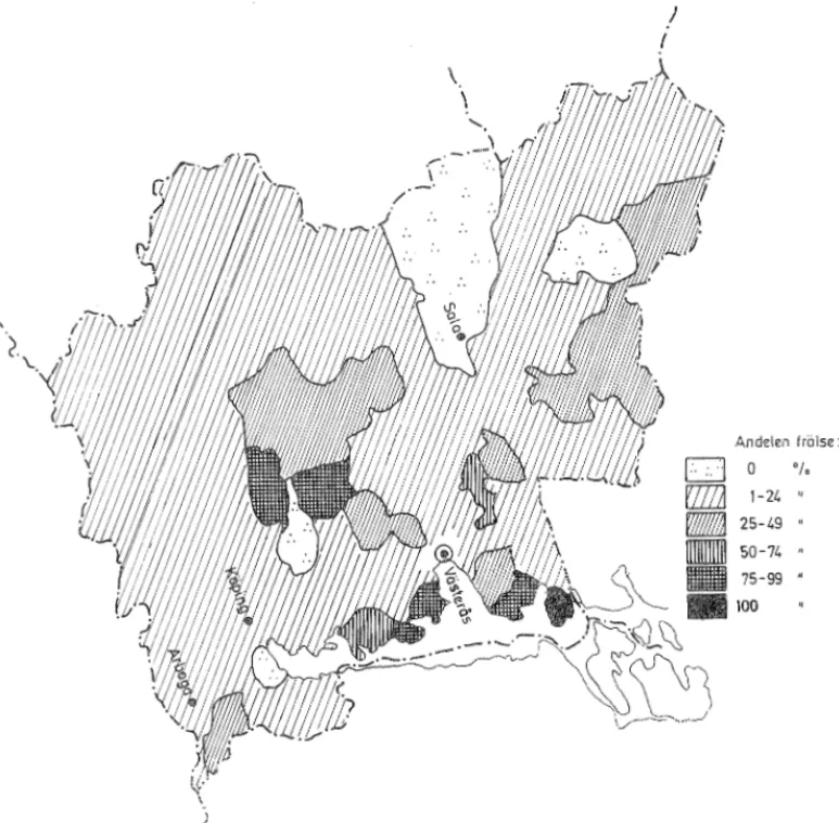 Figur  3.  Jordens  kamerala  natur  i  Viistinanlunds  lan  vid  mitterz  av  1 7 0 0 - t a l ~ t ~   Källa:  O