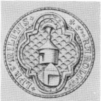 Fig.  5  viser  Karl  Ulvssons  segl  I?)  tegilet  af  Bergh  1882  med  forkerte,  dobbelte  vinkellinier,  soin  kun  kan  stamme fra  hails  samtidige  rekonstruktioii  af  Karls  segl  (fig