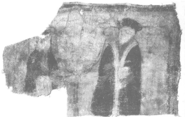 Fig.  1.  Del av  bonad,  påträffad i Alfta i  Hälsingland,  S6,Sx36  cm.  lS00-talets slut