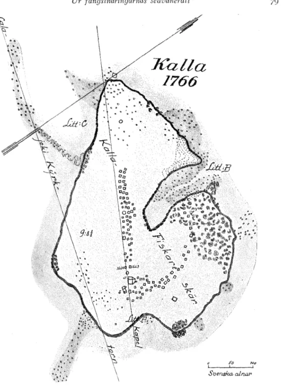 Fig.  5.  Karta  över  Kallans  fiskeläge  I766. 