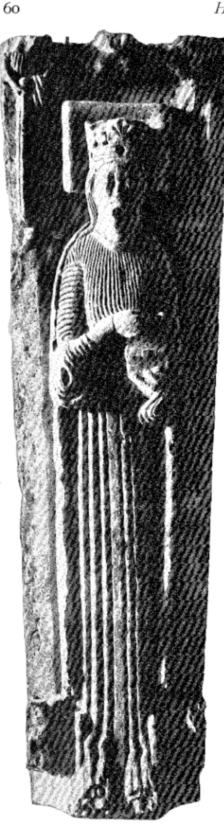 Fig.  5.  Sten  från  I2sa-talet  i  Gudhems  kloster- kloster-kyrka  över  Erik  Erikssons  gemål,  drottning   Kata-rina