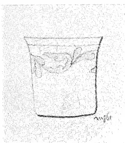Fig.  13.  Brännvinskopp  av  silver,  tillverkad  1841  av  J.  E.  Ählin  i  Sala;  höjd  4  cm