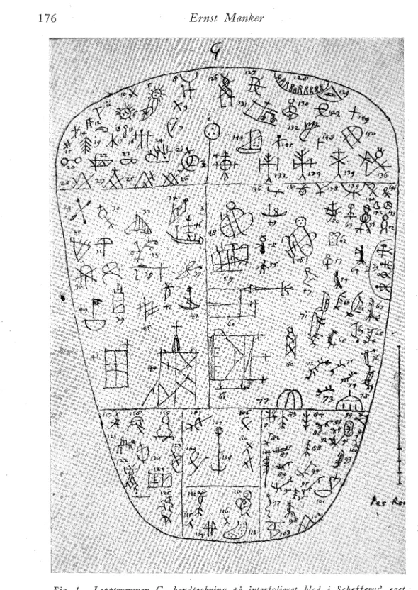 Fig.  1.  Lapptrumman  G,  handteckning  på  interfolierat  blad  i  Schefferus'  eget  exemplar  av  »Lapponia»,  sign