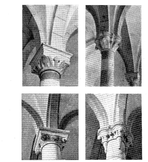 Fig.  29-32.  Kolonnkapitäl  i  Ronemisgruppem  kyrkor.  Överst  Lärbro,  Ut/der  När