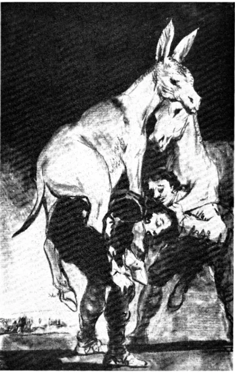 Fig.  22.  Francisco  Goya,  Män  bär  på  åsnor,  laverad  kritteckning,  förstudie  för  capricho  42,  c