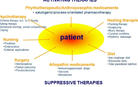 Fig 1: Therapy concept in AM: The patient at the center of the interprofessional treatment team: 