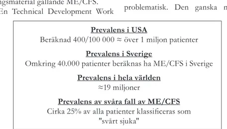 Figur 1. ME/CFS Prevalens och svårighetsgrad internationellt.