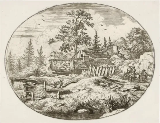 Fig. 4. Landscape with riders close to hamlet (Landschap met ruiter nabij  behucht). Rijksmuseum, Amsterdam, Public domain.