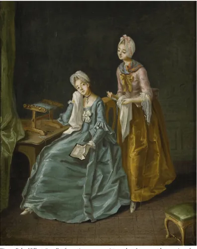 Fig. 3. Pehr Hilleström, Ett fruentimmer som sitter och gråter, samt hennes jung fru  som inkommer med en lucktflaska, 1770-talet