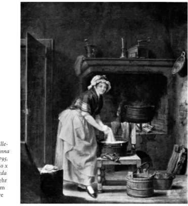 Fig. 5. Pehr Hille- Hille-ström, En Qvinna  som tvättar, 1795.  Olja på duk, 50 x  40 cm