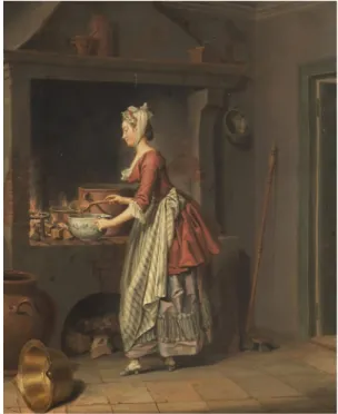 Fig. 1. Pehr Hilleström,  En piga höser såppa utur  en kiettel – i en skål,  1770-talet