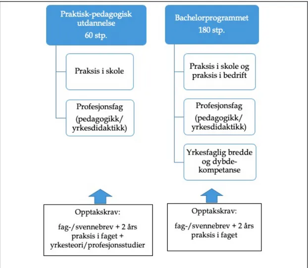 Figur 1. Utdanningsveier for yrkesfaglærer. 