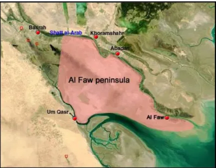 Figure 9: The coast line between Um Qasr and Al Faw