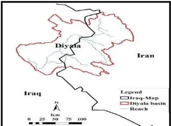 Figure 5: Catchment area of the Diyala River, International border with Iran is shown    (Abbas et al., 2016 e)