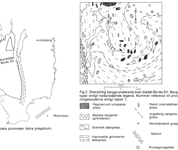 Fig 1. Den geologiska provinsen östra pregotium.